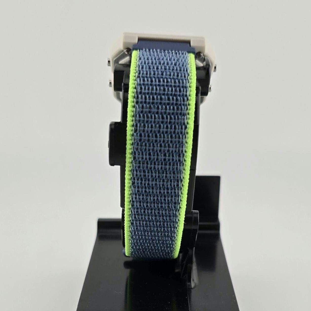 Casio LF20W-8A Modified | POP Blue | With Blue Tint | Blue and Green Nylon Loop Strap | Retro Style Watch Gift
